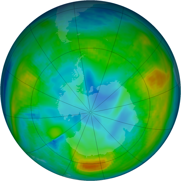 Antarctic ozone map for 13 May 1980